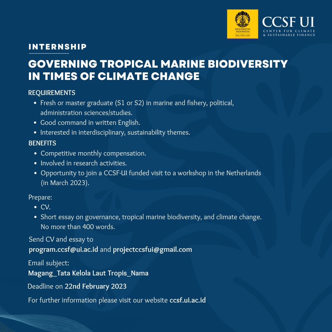 Internship - Governing Tropical Marine Biodiversity in Times of Climate Change